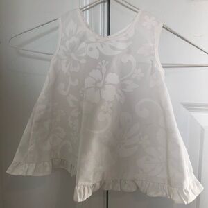 The Hawaiian Original White Floral Sleeveless Top